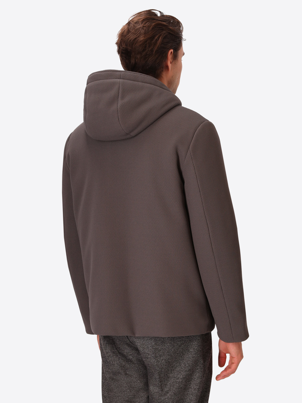 Technical Piquet-Effect Stretch Hooded Jacket Vinces