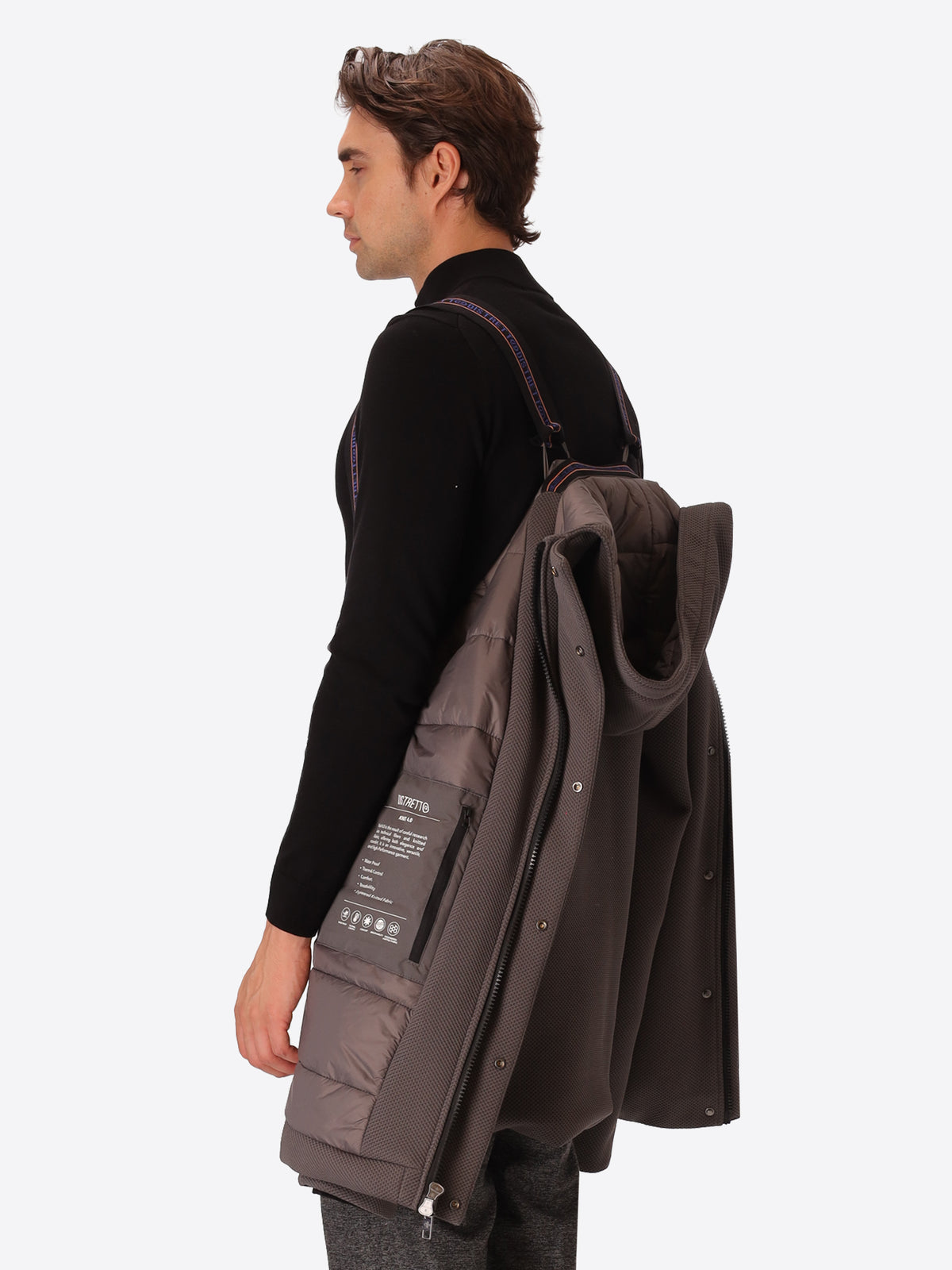 Technical Piquet-Effect Stretch Hooded Jacket Vinces