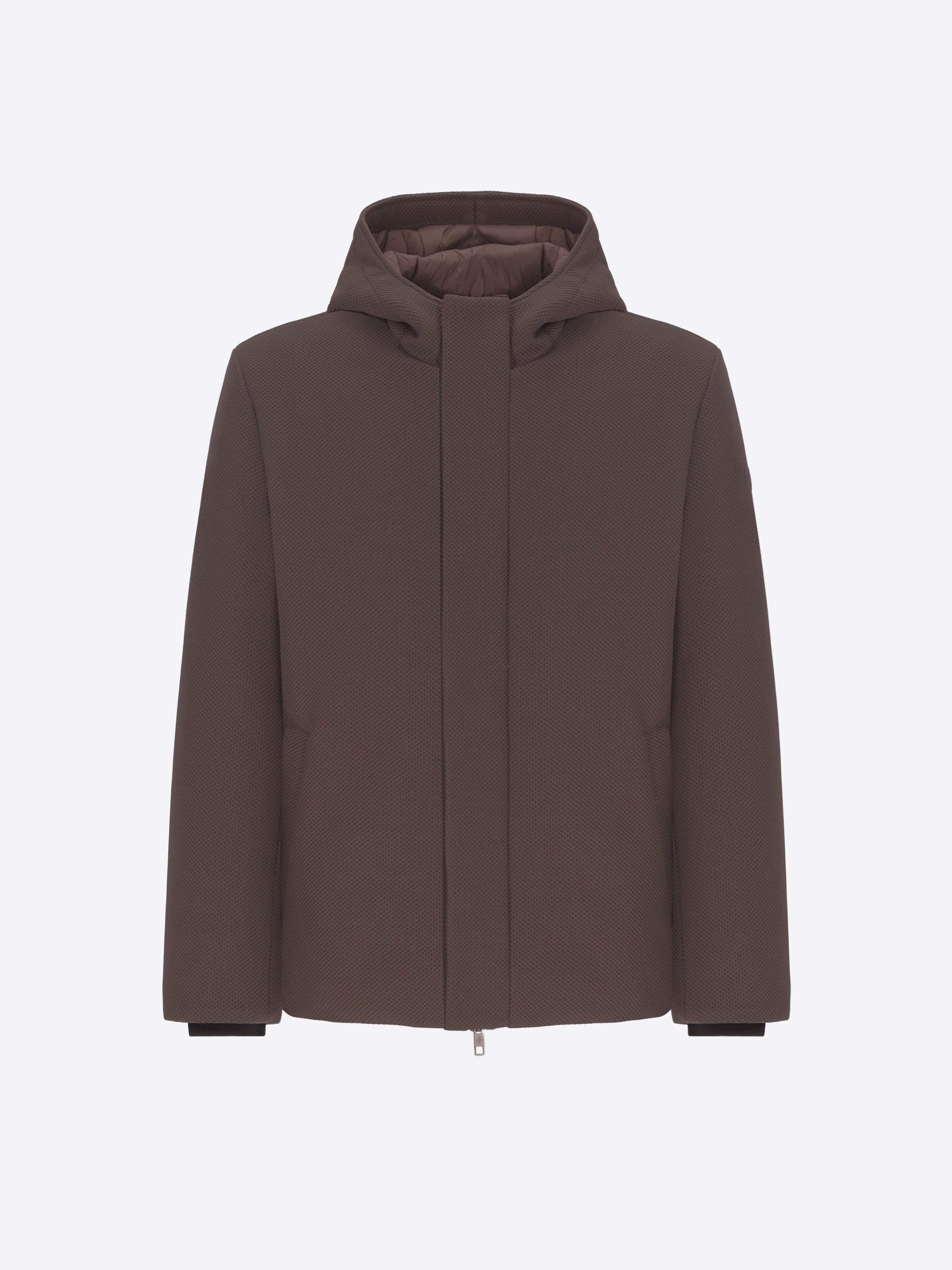Technical Piquet-Effect Stretch Hooded Jacket Vinces