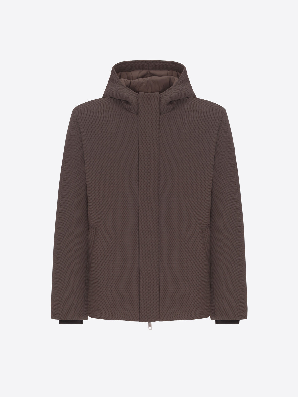 Technical Piquet-Effect Stretch Hooded Jacket Vinces