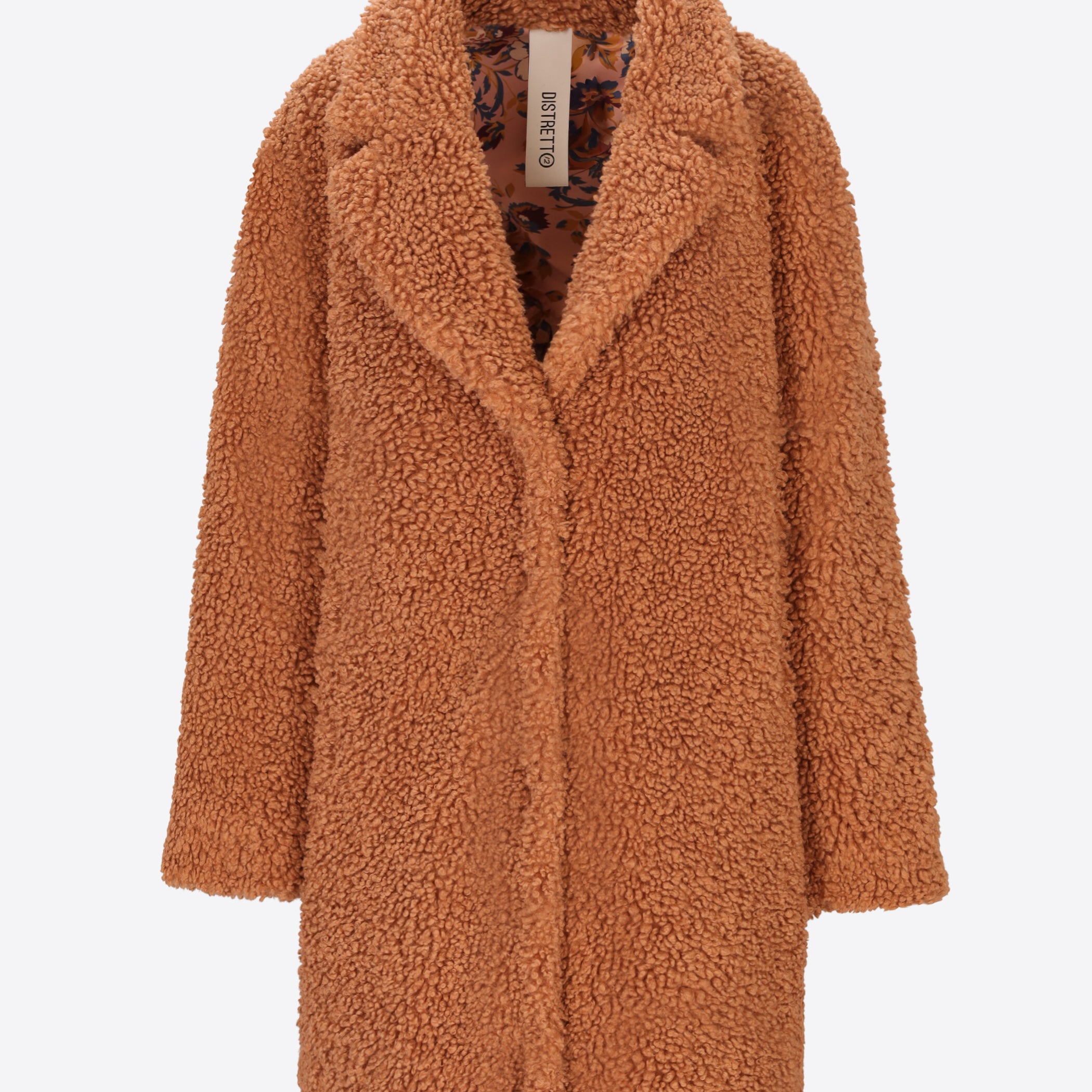 Distretto12 Bergenia Camel Teddy-Effect Bouclé Coat - Woman - Product Still Life