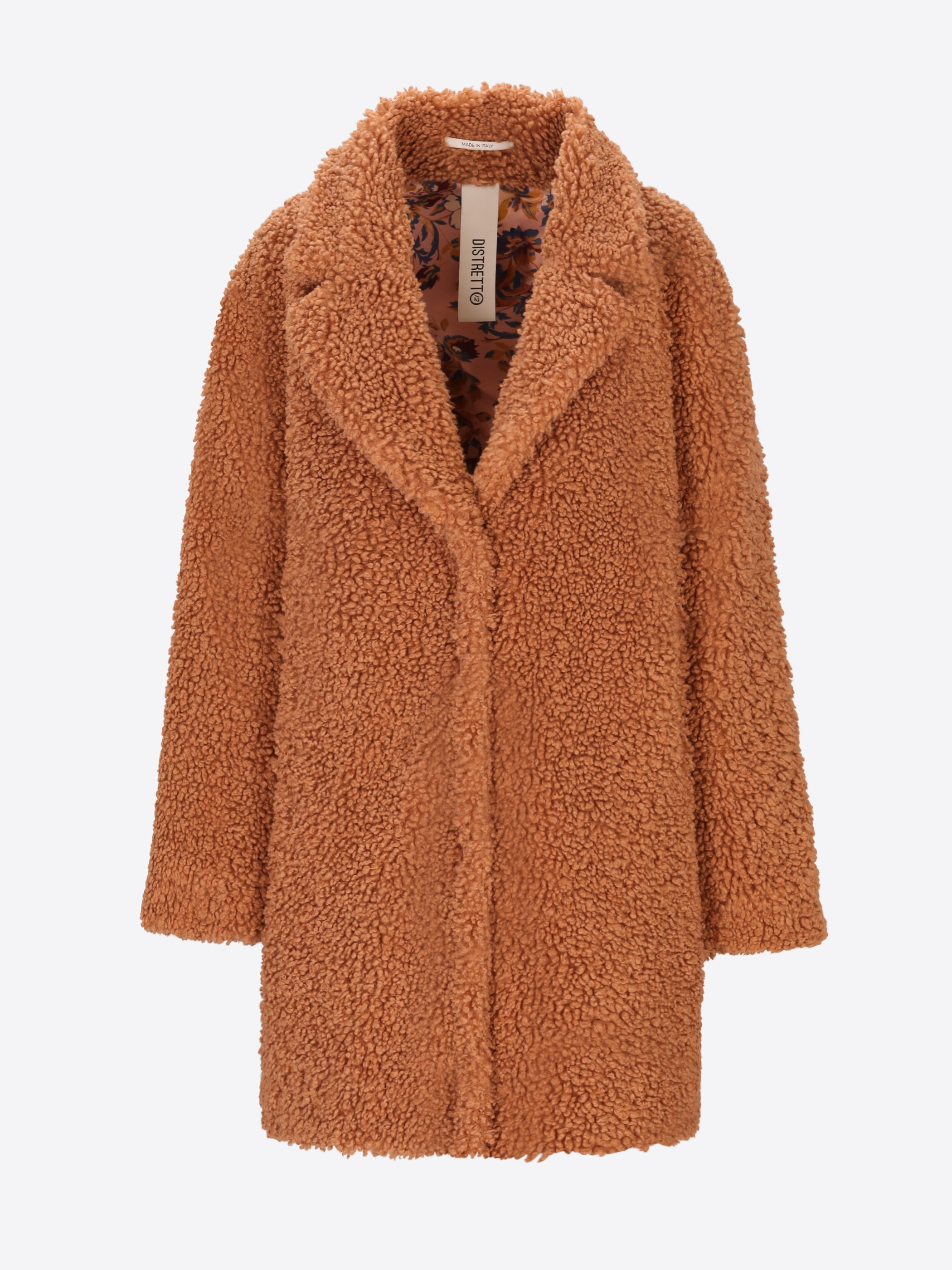 Distretto12 Bergenia Camel Teddy-Effect Bouclé Coat - Woman - Product Still Life