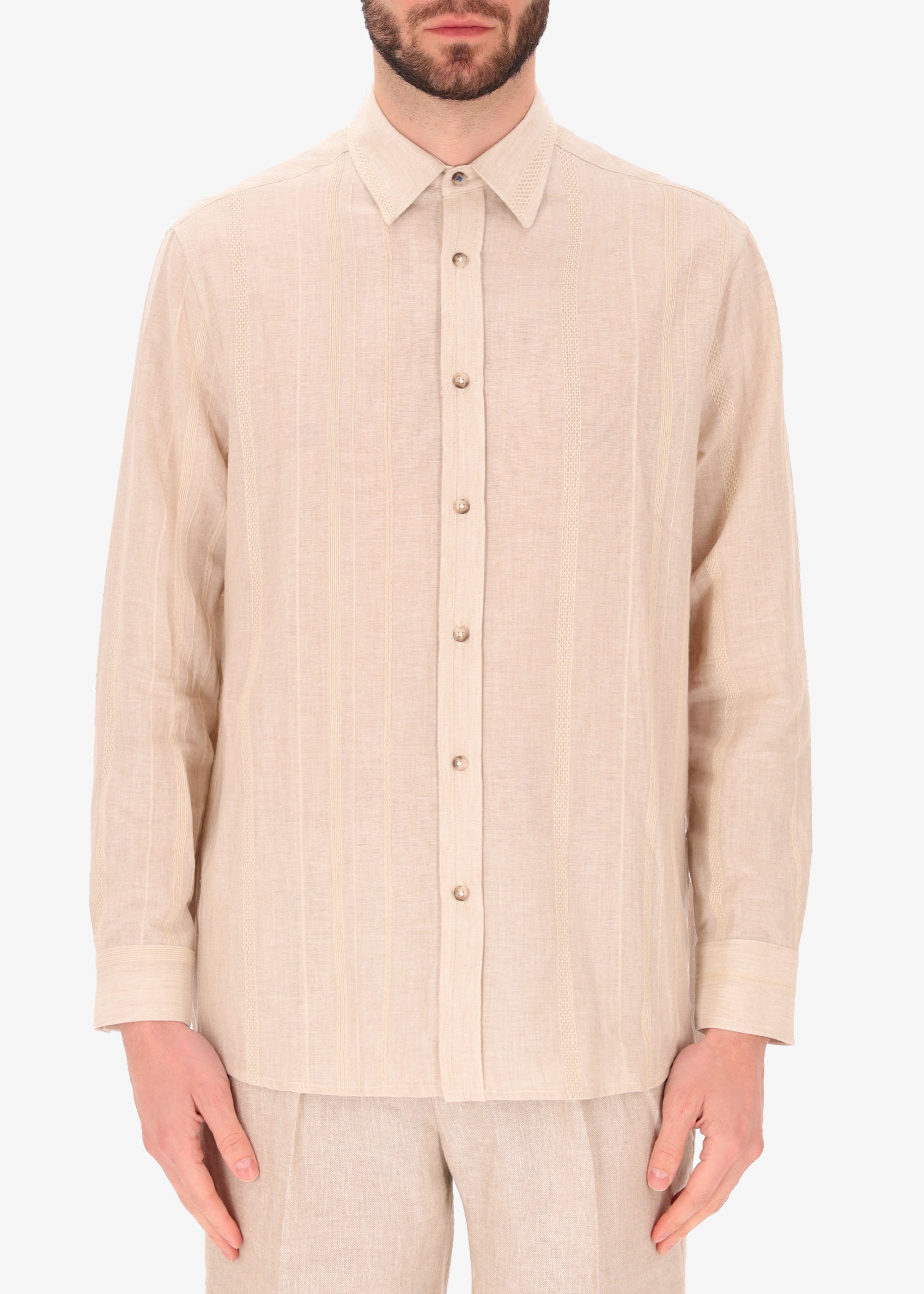 Textured Cotton Blend Comfort Shirt Giglio