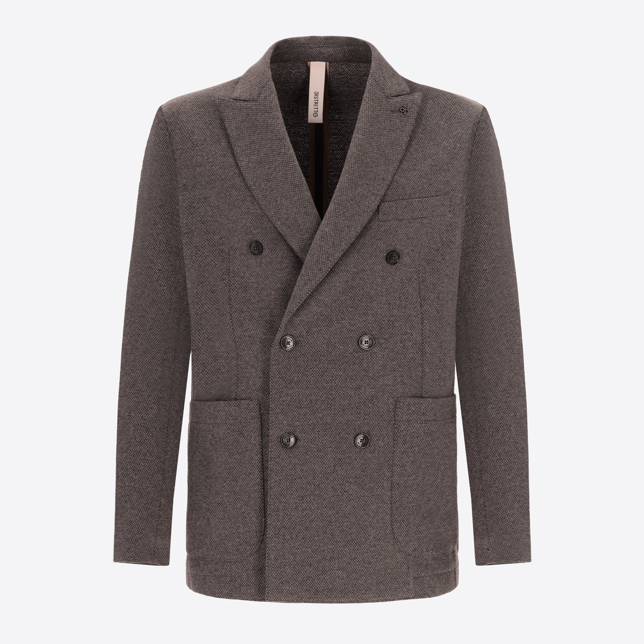 Textured Pin-Dot Double-Breasted Jacket Bescar