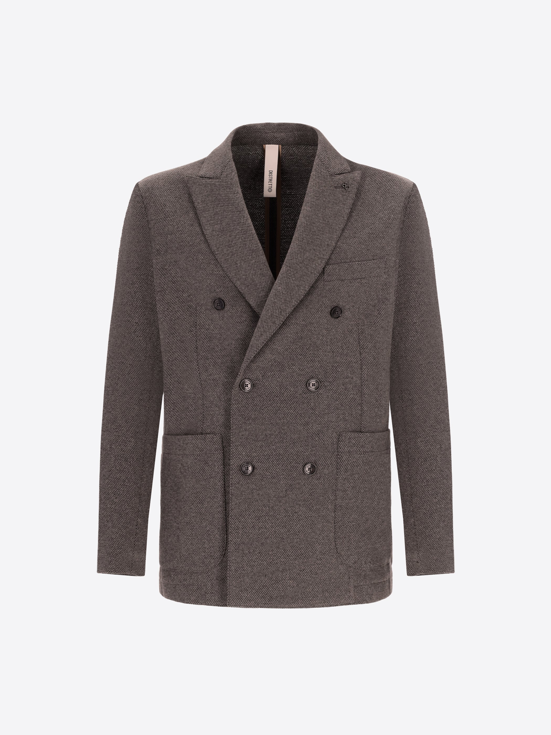 Textured Pin-Dot Double-Breasted Jacket Bescar