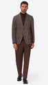 Picasso Brown Textured Pin-Dot Tartan-Print Jacket - Model Full Body Shot