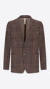 Distretto12 Picasso Brown Textured Pin-Dot Tartan-Print Jacket - Product Still Life