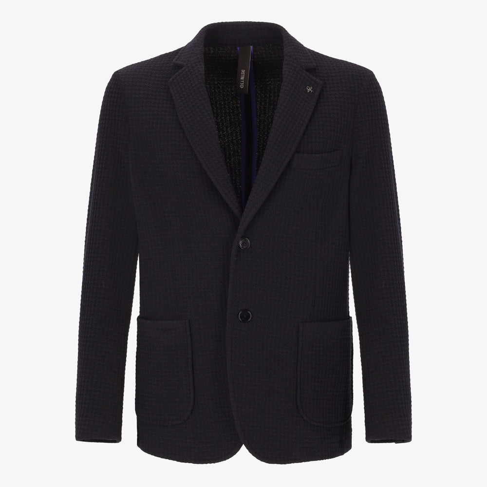 Giacca Draw in Tessuto Stretch Effetto Rilievo Tonale