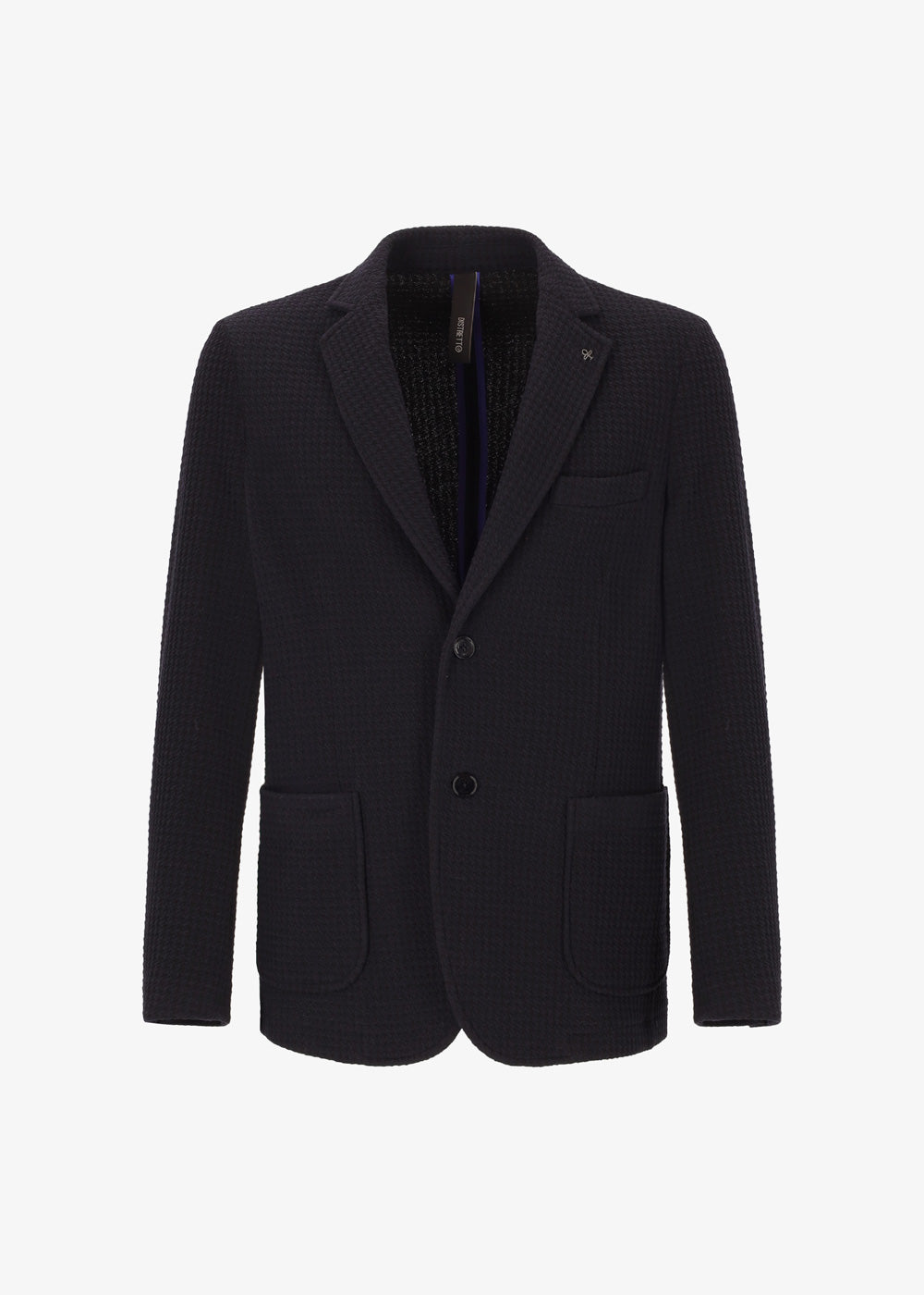 Tonal Embossed Effect Stretch Fabric Jacket Draw