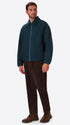 Relax Rubens Petrol Blue Tone-On-Tone Herringbone Boiled-Wool Bomber Jacket - Model Full Body Shot