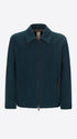 Distretto12 Relax Rubens Petrol Blue Tone-On-Tone Herringbone Boiled-Wool Bomber Jacket - Product Still Life