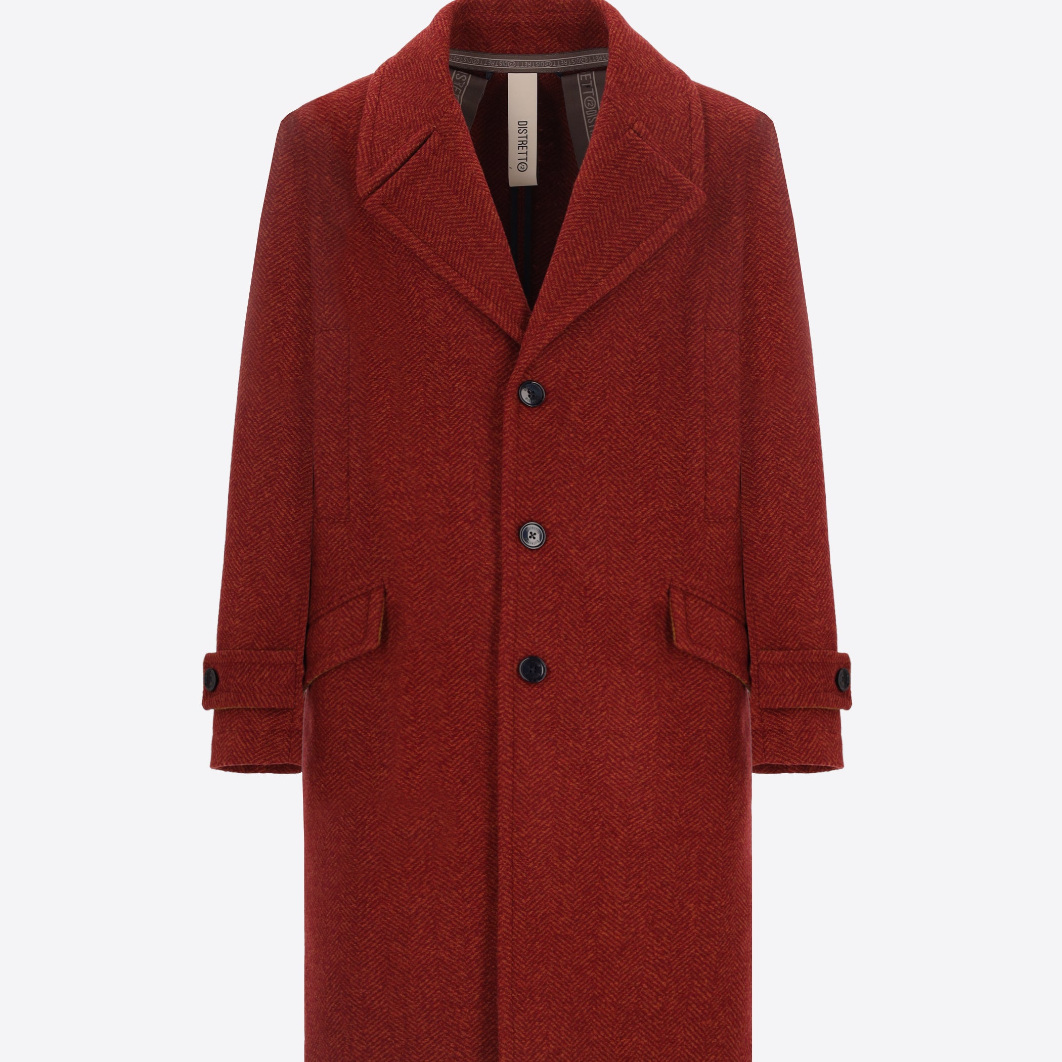 Tone-on-Tone Herringbone Boiled-Wool Coat Relax Rubens