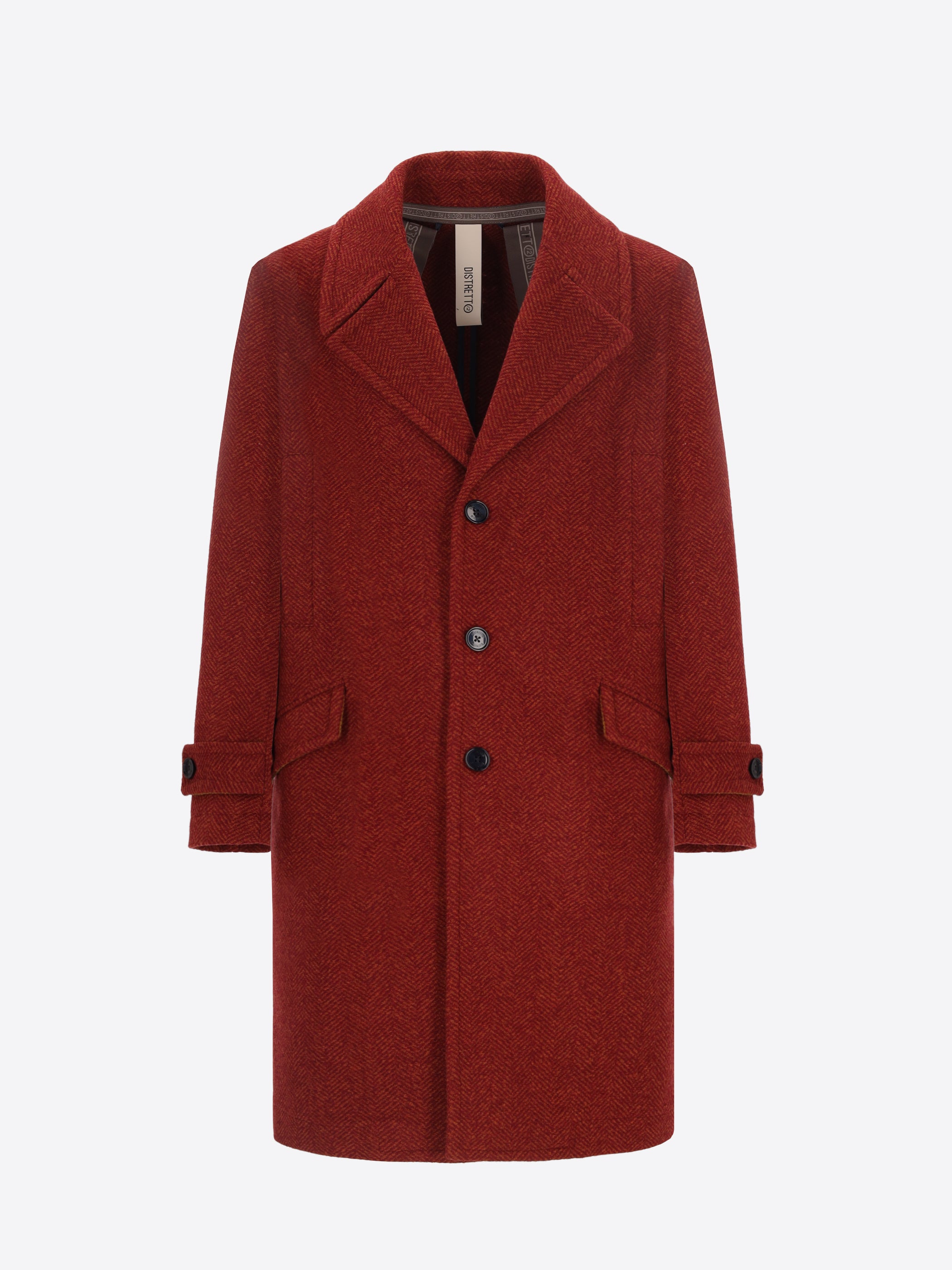 Tone-on-Tone Herringbone Boiled-Wool Coat Relax Rubens