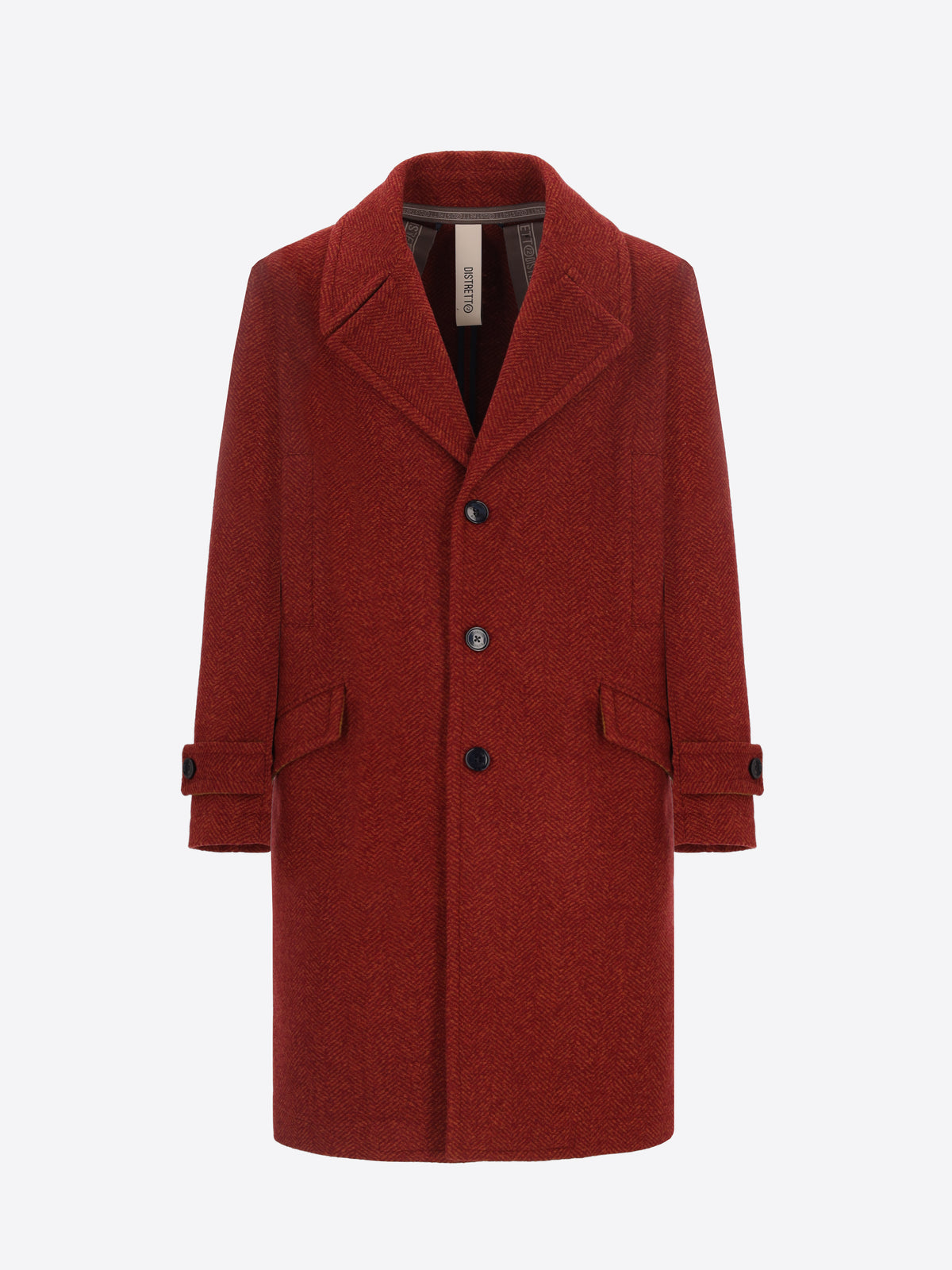 Tone-on-Tone Herringbone Boiled-Wool Coat Relax Rubens