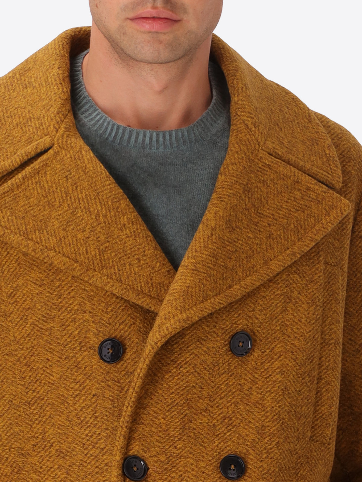 Peacoat Relax Rubens in Lana Cotta Fantasia Resca Tono su Tono
