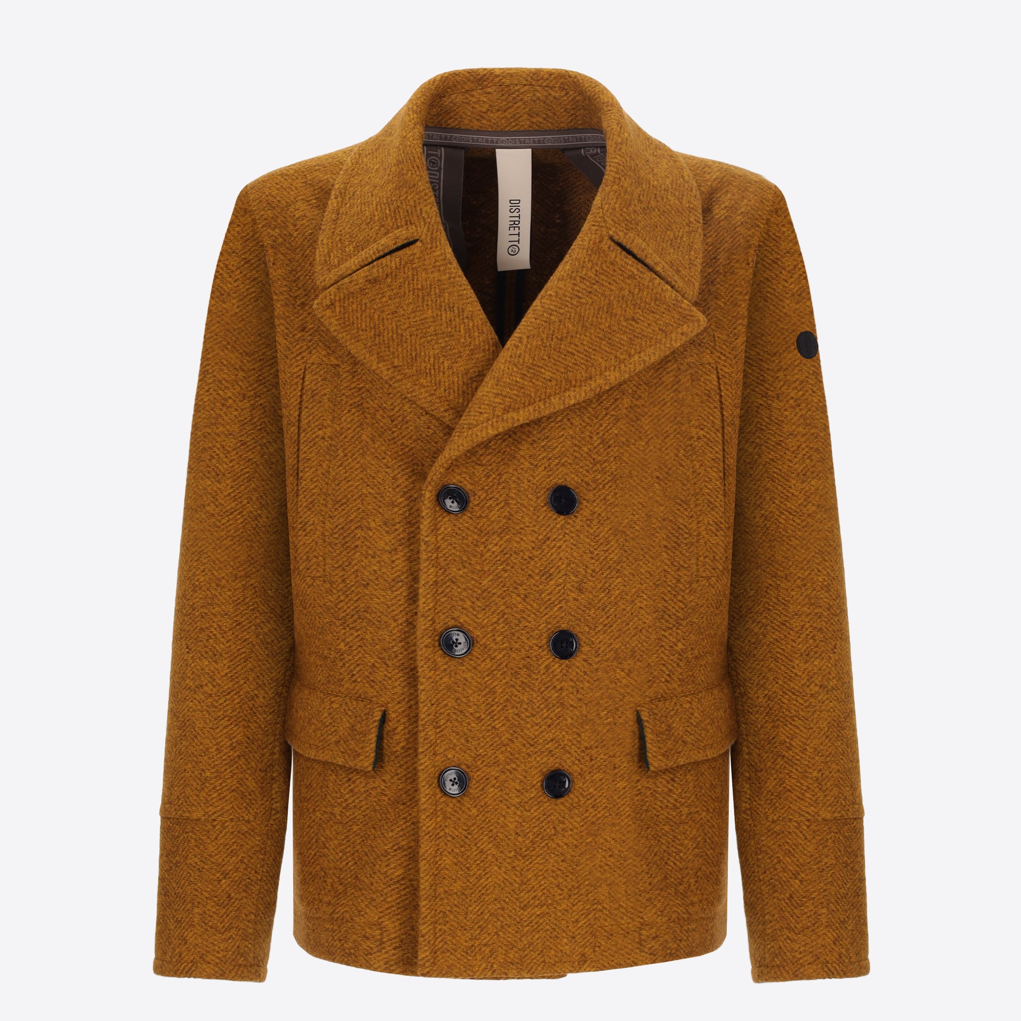 Peacoat Relax Rubens in Lana Cotta Fantasia Resca Tono su Tono