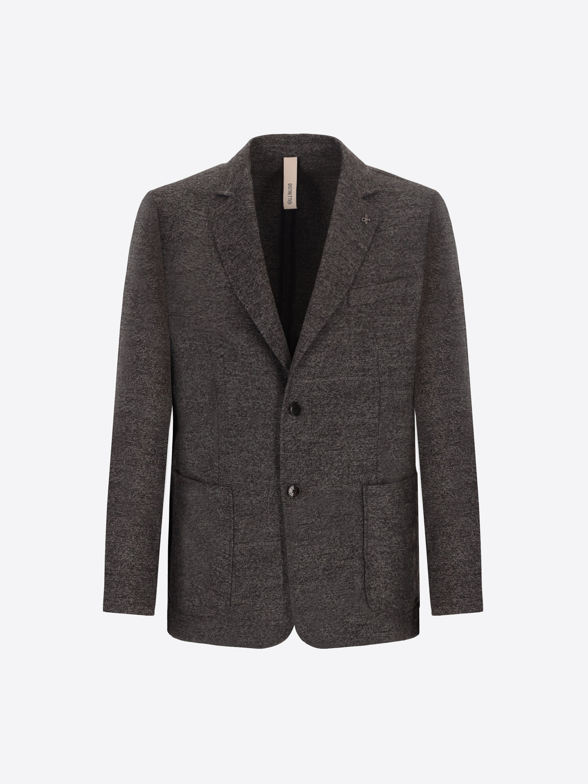 Distretto12 Cellini Charcoal Warm-Hand Melange Technical Jersey Jacket - Product Still Life