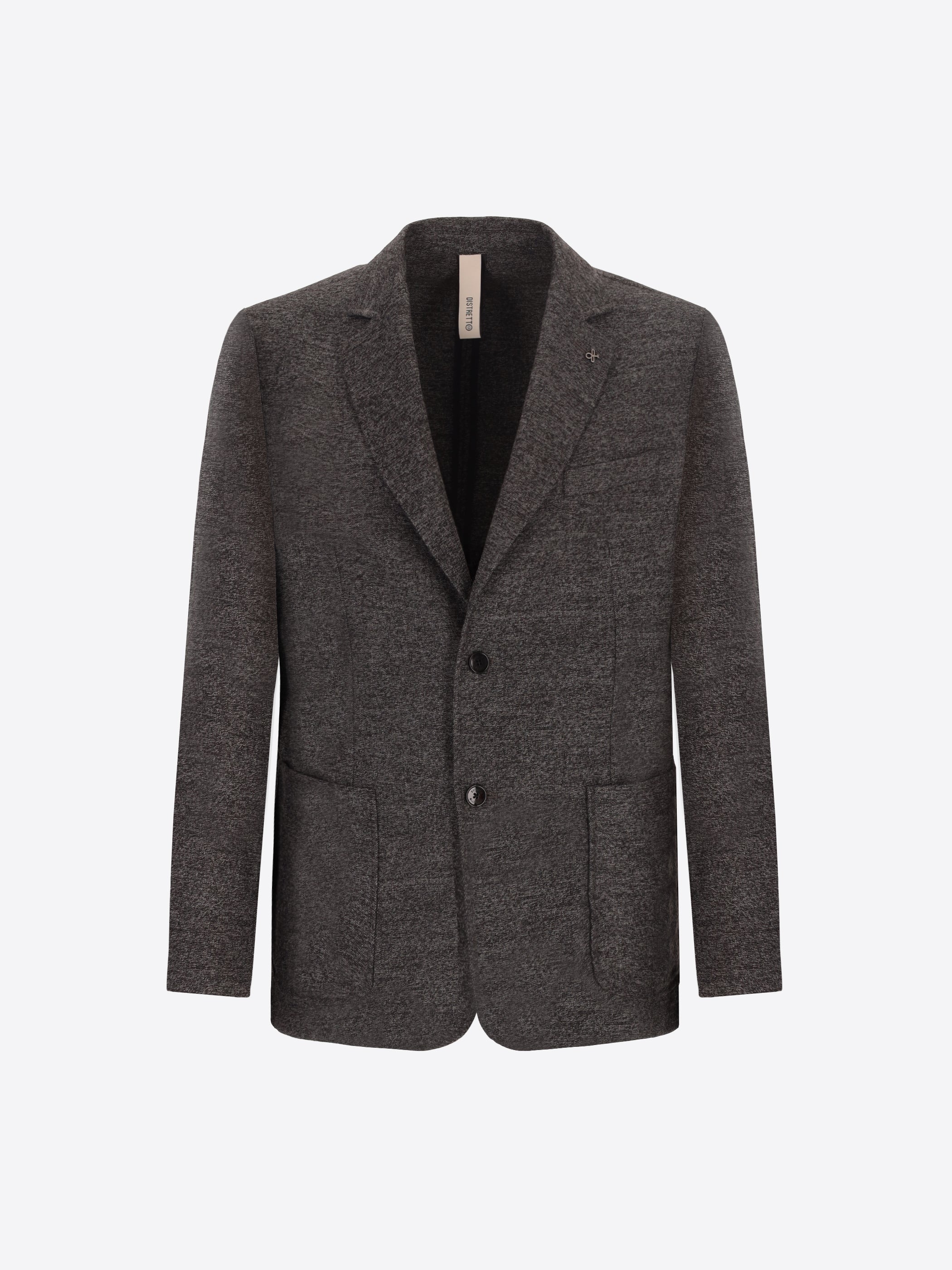 Distretto12 Cellini Charcoal Warm-Hand Melange Technical Jersey Jacket - Product Still Life
