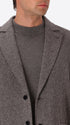 Pad Medium Grey Warm-Hand Super-Comfort Knit Padded Jacket - Close-Up Of The Collar