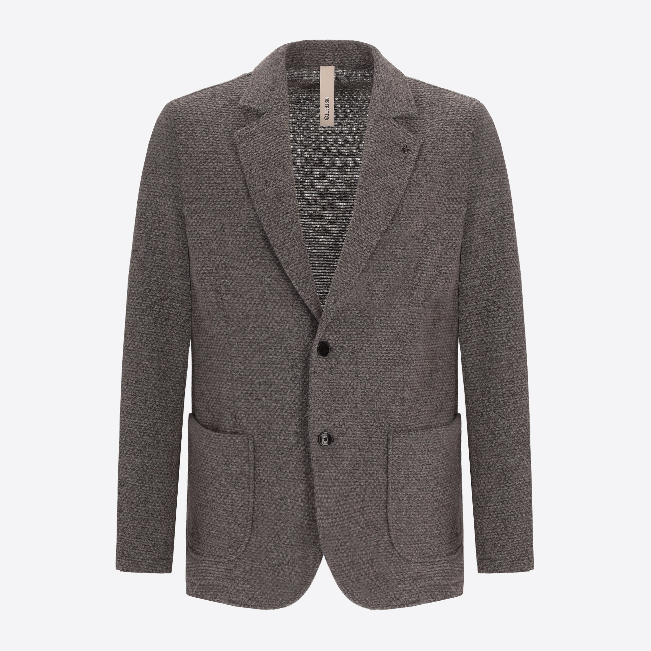 Distretto12 Pad Medium Grey Warm-Hand Super-Comfort Knit Padded Jacket - Product Still Life