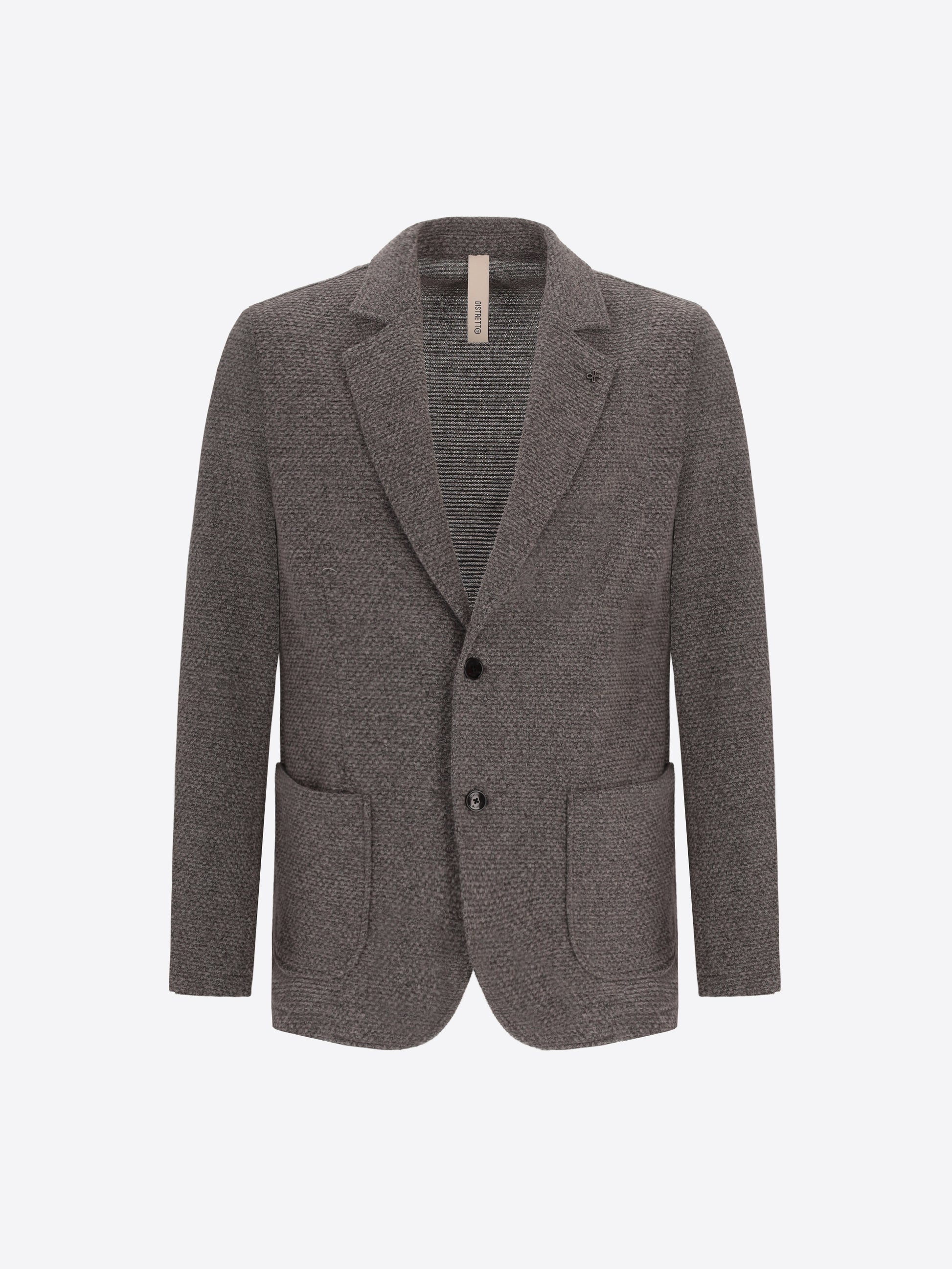 Distretto12 Pad Medium Grey Warm-Hand Super-Comfort Knit Padded Jacket - Product Still Life