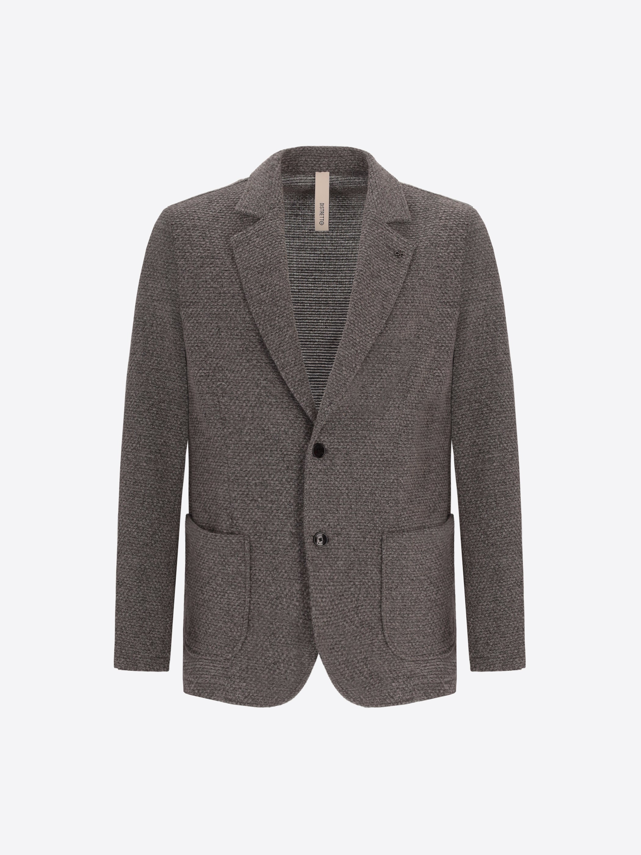 Distretto12 Pad Medium Grey Warm-Hand Super-Comfort Knit Padded Jacket - Product Still Life