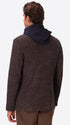 Pad Mud/Blue Warm-Hand Super-Comfort Knit Padded Jacket With Detachable Bib - Model Back View