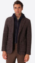 Pad Mud/Blue Warm-Hand Super-Comfort Knit Padded Jacket With Detachable Bib - Model Front View