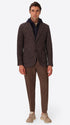 Pad Mud/Blue Warm-Hand Super-Comfort Knit Padded Jacket With Detachable Bib - Model Full Body Shot
