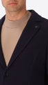 Vangogh Blue Warm-Hand Super-Comfort Knit With Mini-Check Texture Jacket - Close-Up Of The Collar
