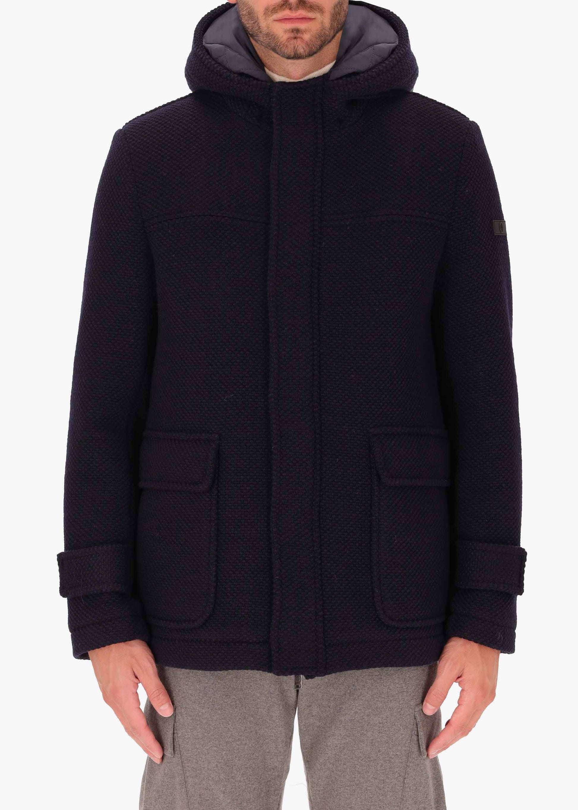 Woll Piquet Jacke Blasius mit Kapuze Herausnehmbare Polsterung
