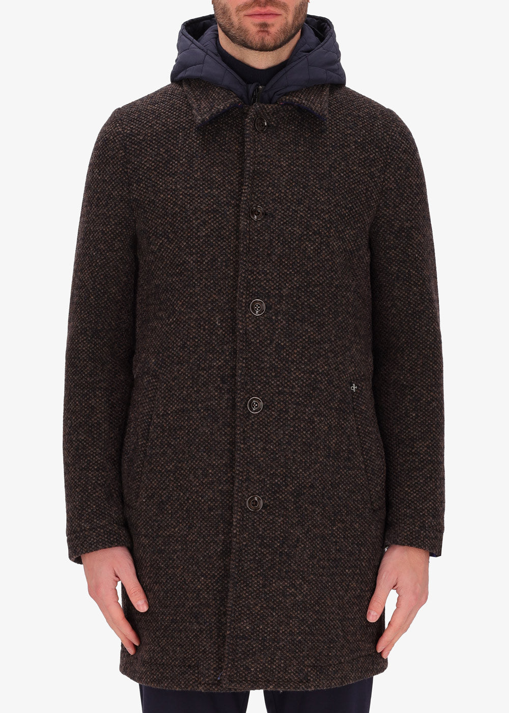 Blasius Wollpiquet Trenchcoat mit Kapuze