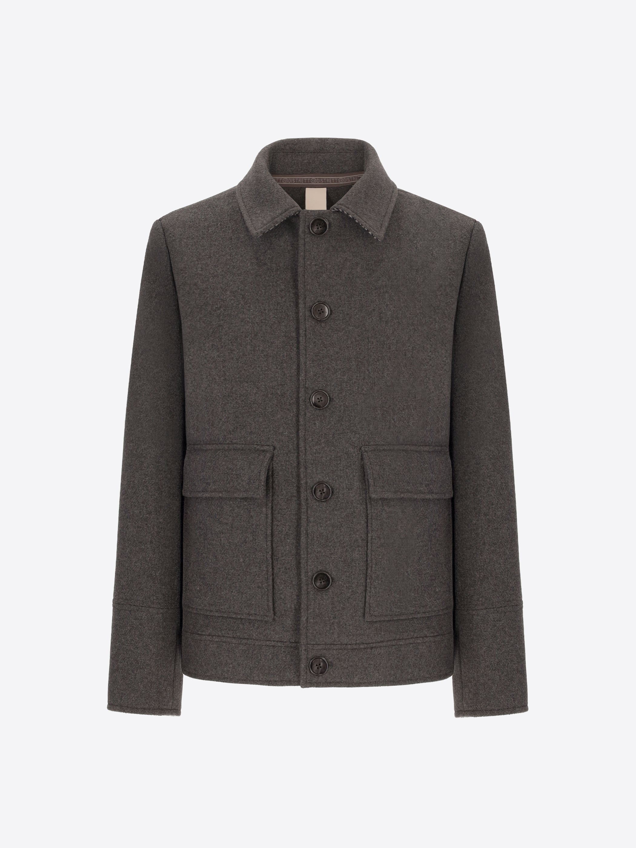 Distretto12 Miró Medium Grey Wool-Blend Aviator Jacket - Product Still Life