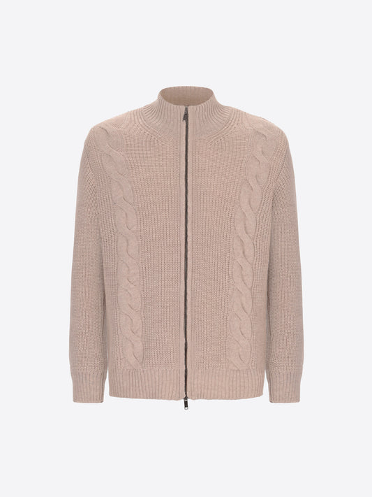 Distretto12 Giotto Cacha Wool-Blend Cable-Knit Cardigan - Product Still Life
