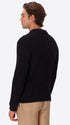 Vermeer Blue Wool-Blend Cable-Knit Cardigan - Model Back View