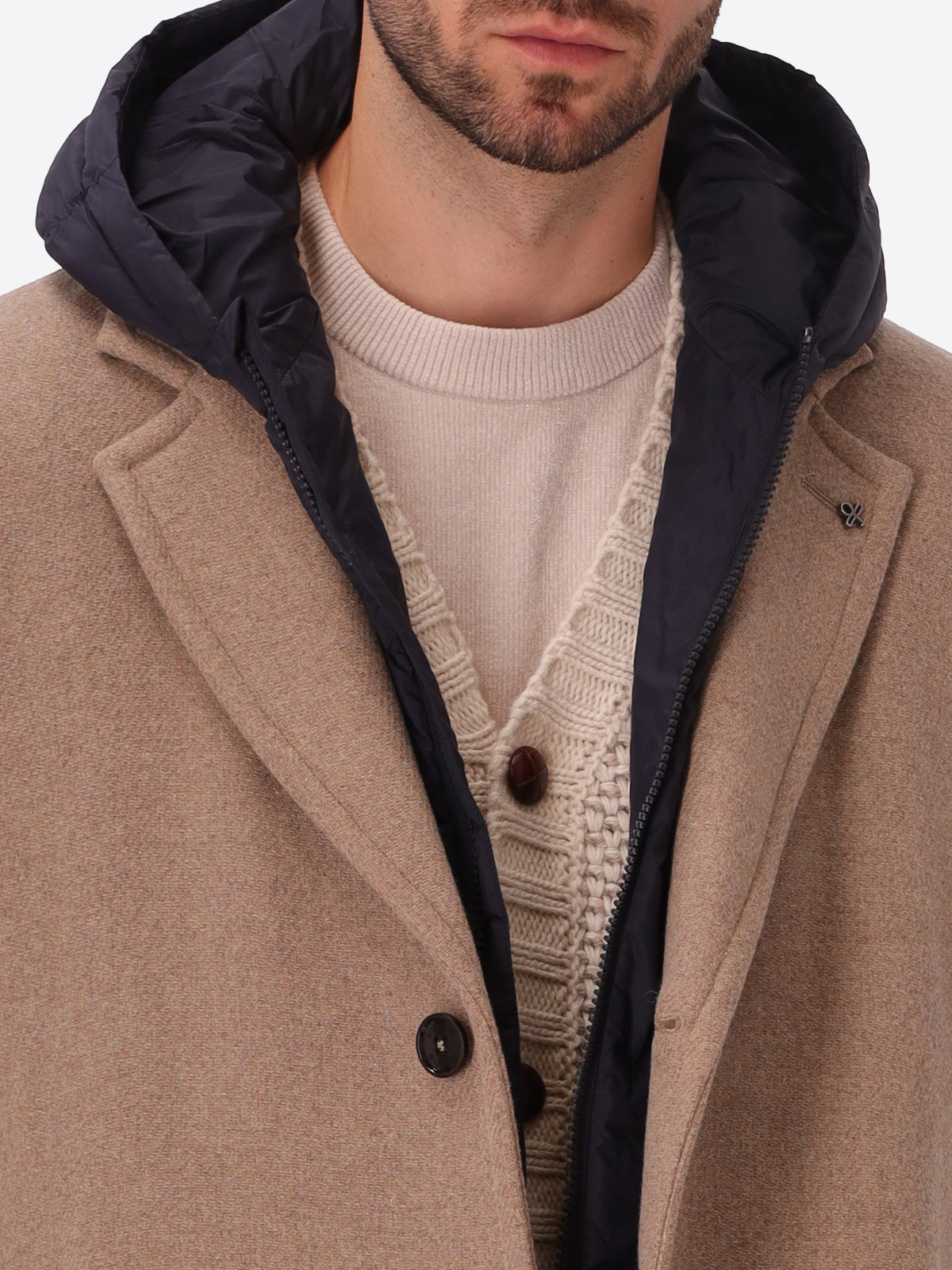 Wool-Blend Coat Miró with Detachable Bib