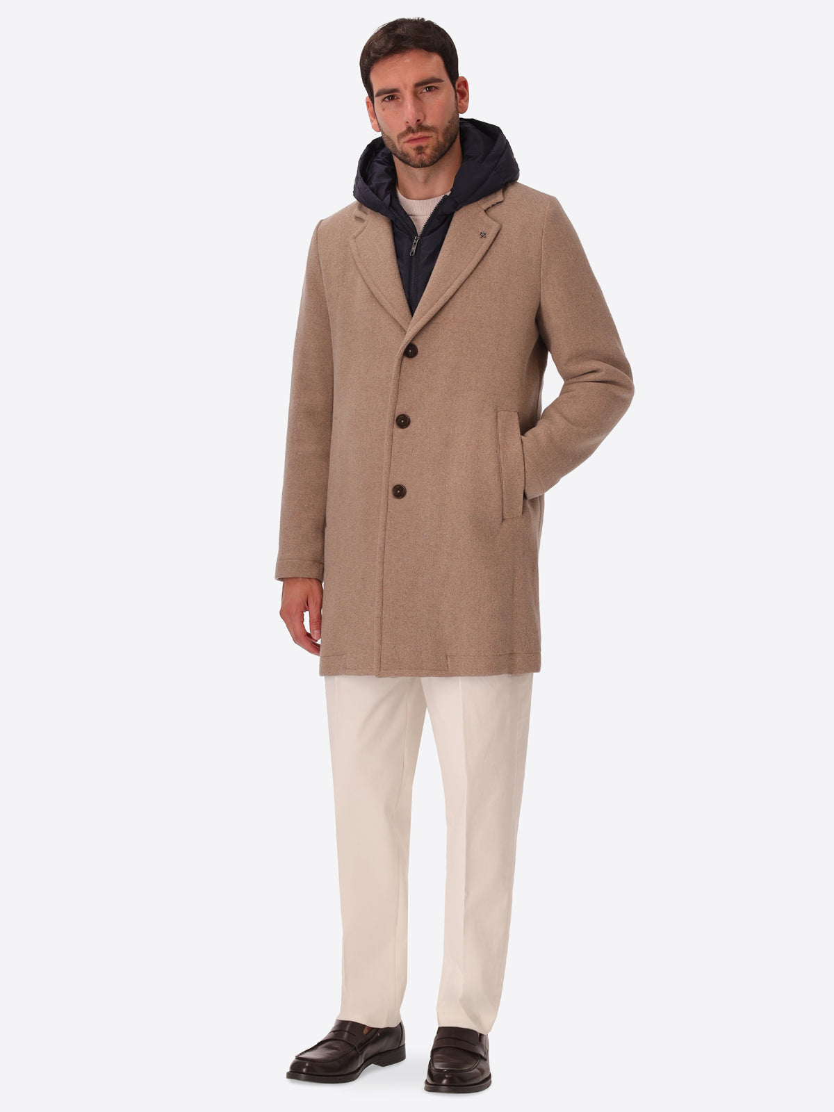 Wool-Blend Coat Miró with Detachable Bib