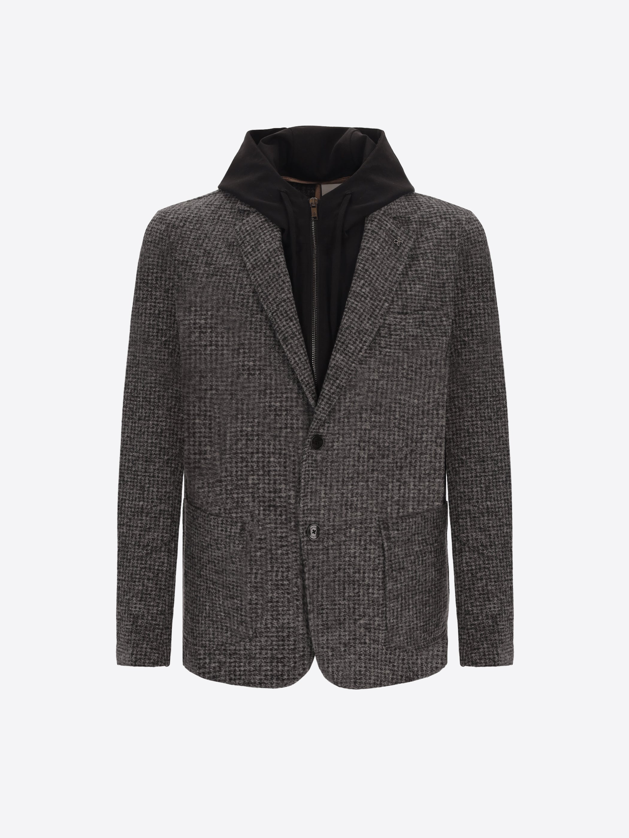Woll-Mix-Hahnentritt-Jacke Pontormo mit abnehmbarem Latzteil
