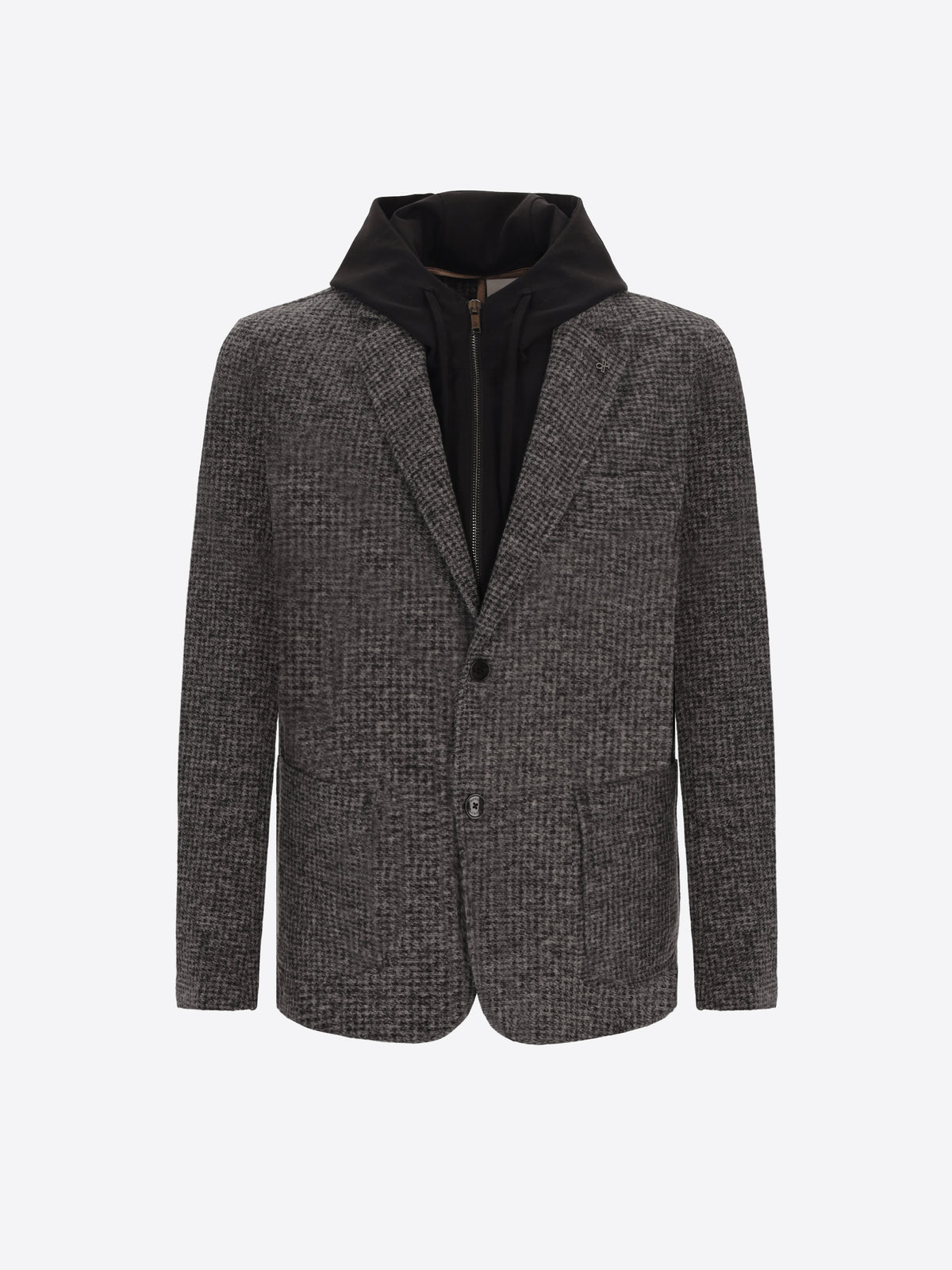 Woll-Mix-Hahnentritt-Jacke Pontormo mit abnehmbarem Latzteil