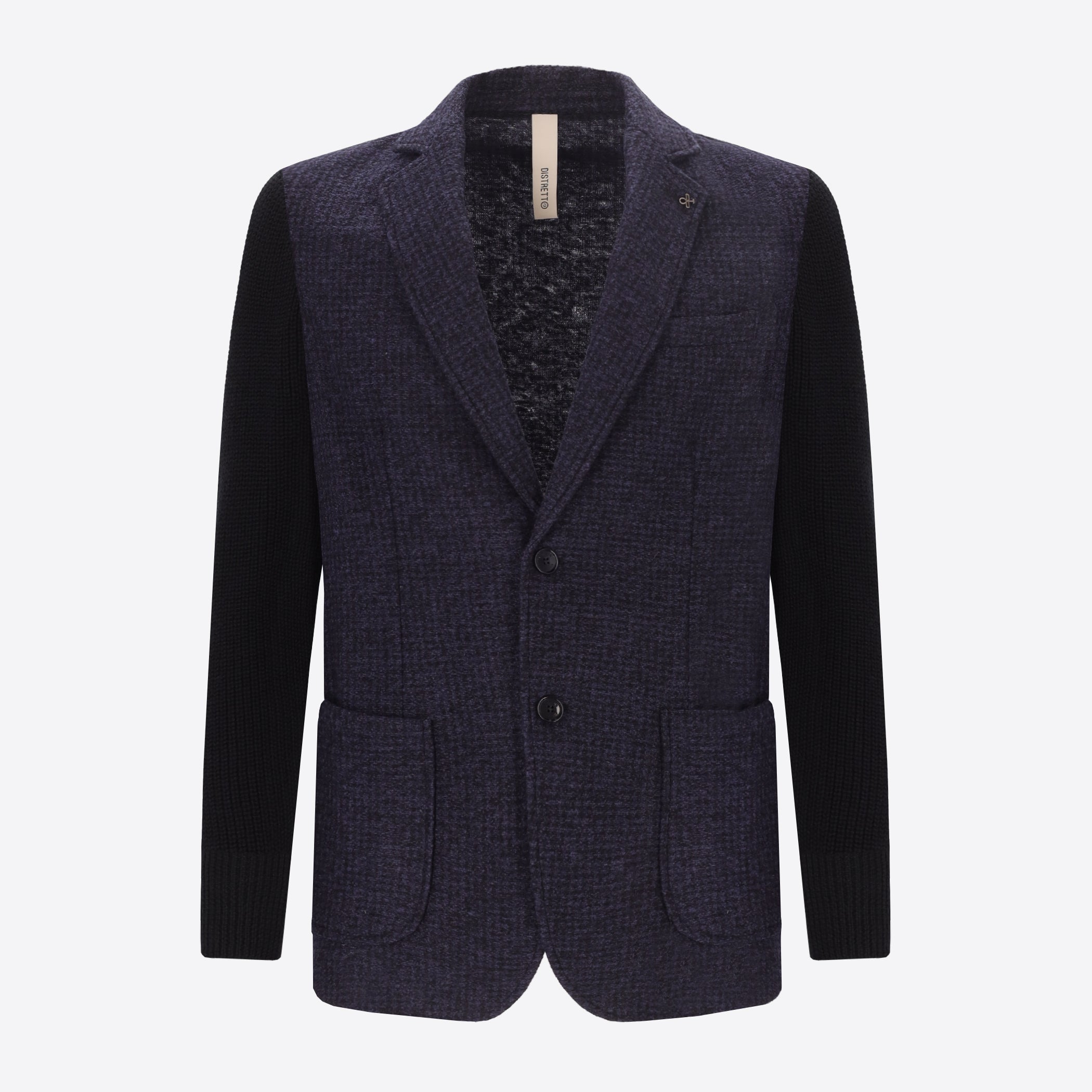 Woll-Mix-Hahnentritt mit Strickärmeln-Jacke Sironi