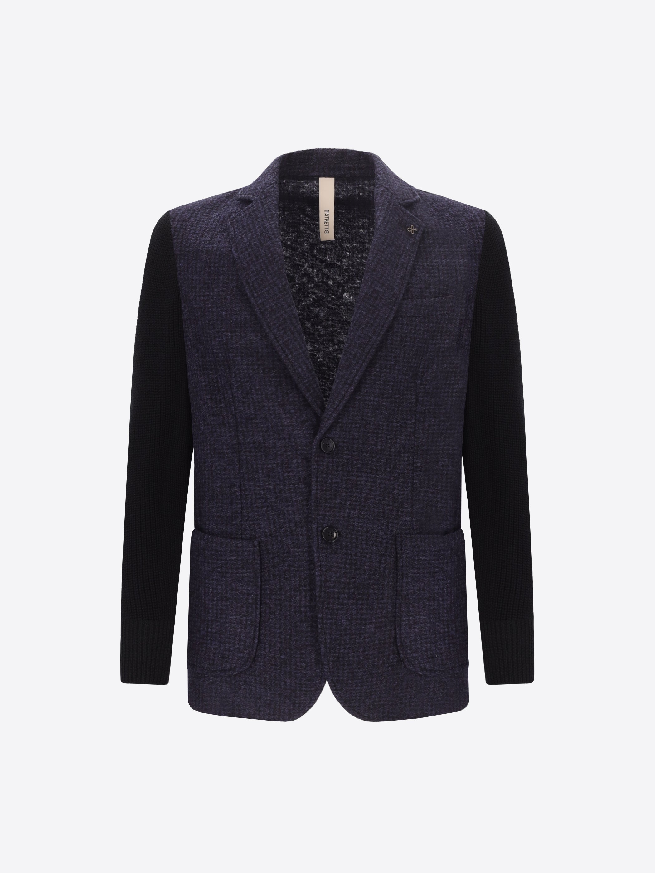 Woll-Mix-Hahnentritt mit Strickärmeln-Jacke Sironi