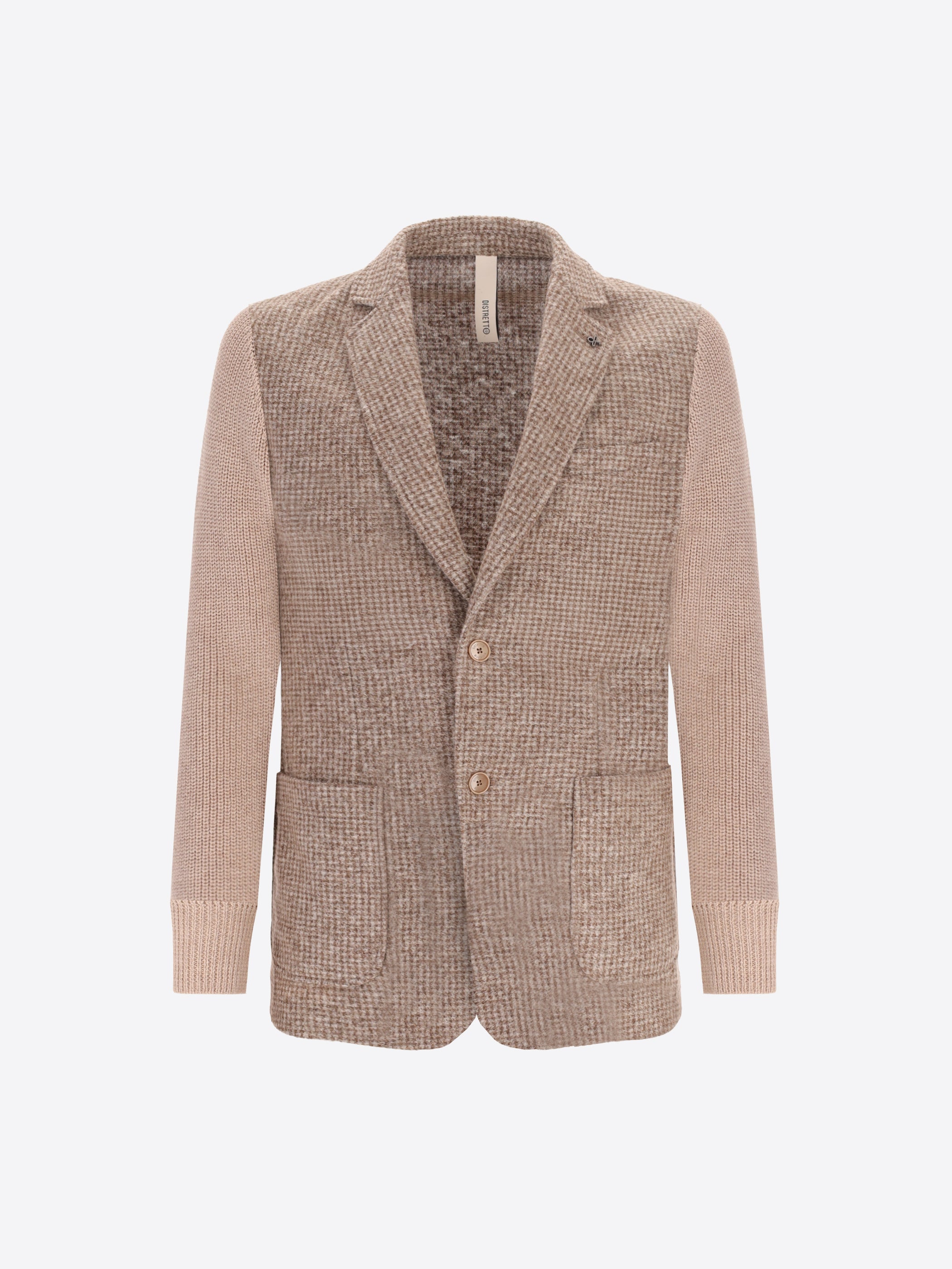 Woll-Mix-Hahnentritt mit Strickärmeln-Jacke Sironi