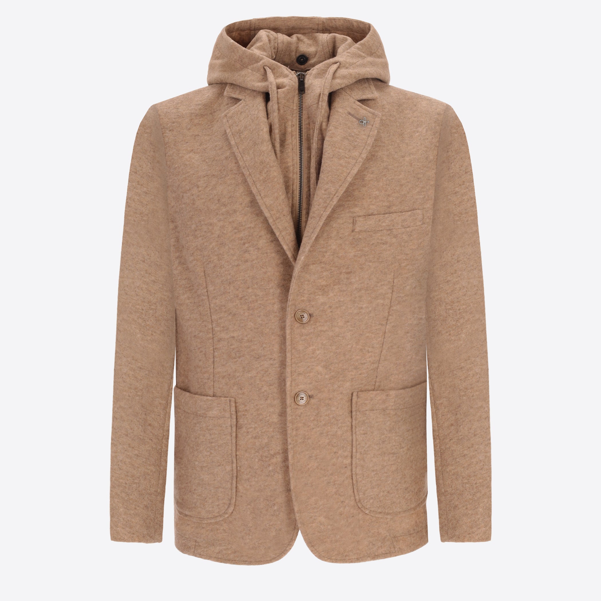 Distretto12 Isaia Cacha/Cacha Wool-Blend Jacket With Detachable Bib - Product Still Life