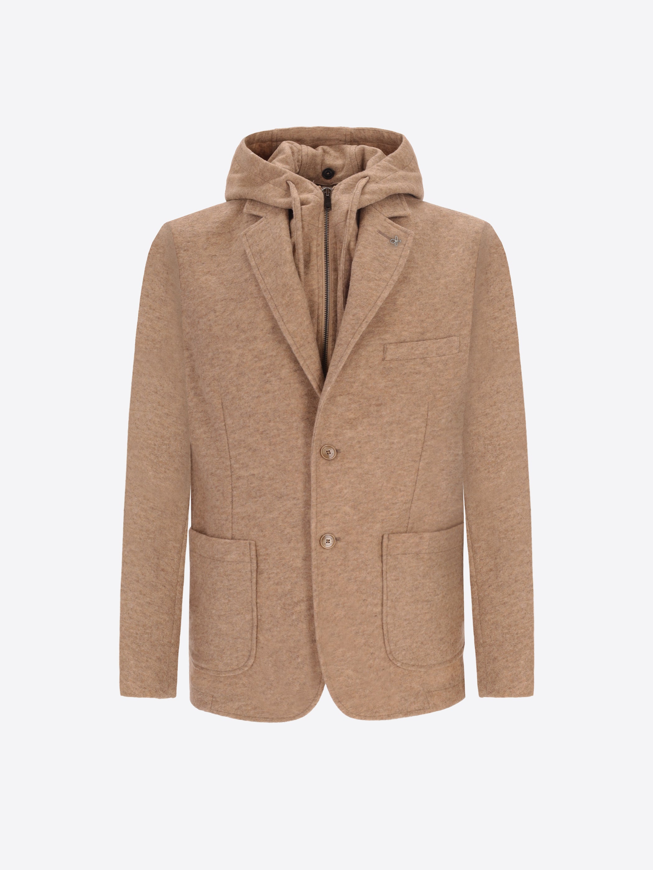 Distretto12 Isaia Cacha/Cacha Wool-Blend Jacket With Detachable Bib - Product Still Life