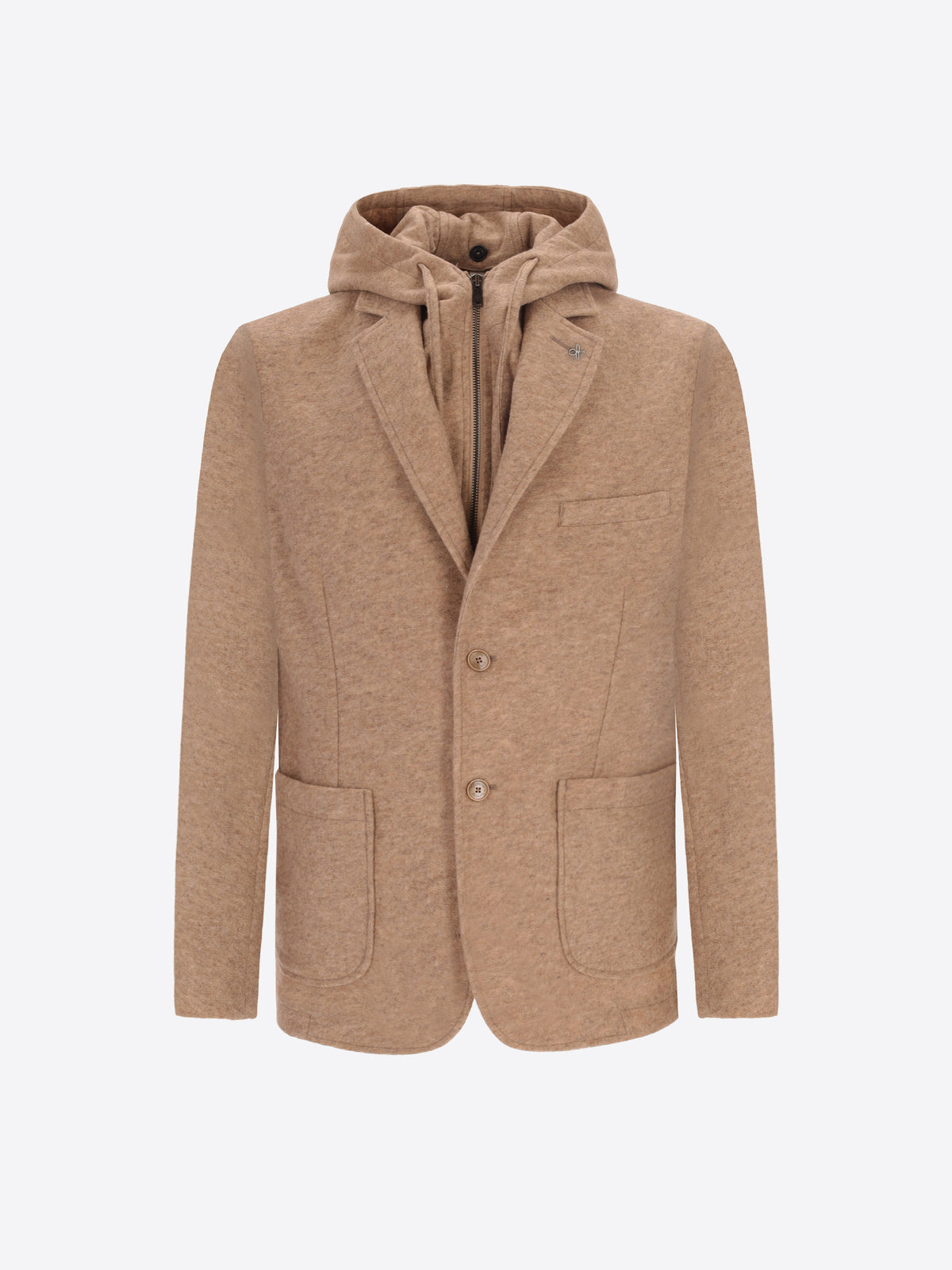 Distretto12 Isaia Cacha/Cacha Wool-Blend Jacket With Detachable Bib - Product Still Life