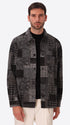 Boccioni Medium Grey Wool-Blend Patchwork Shirt Jacket - Model Front View