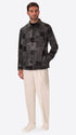 Boccioni Medium Grey Wool-Blend Patchwork Shirt Jacket - Model Full Body Shot