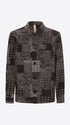 Distretto12 Boccioni Medium Grey Wool-Blend Patchwork Shirt Jacket - Product Still Life
