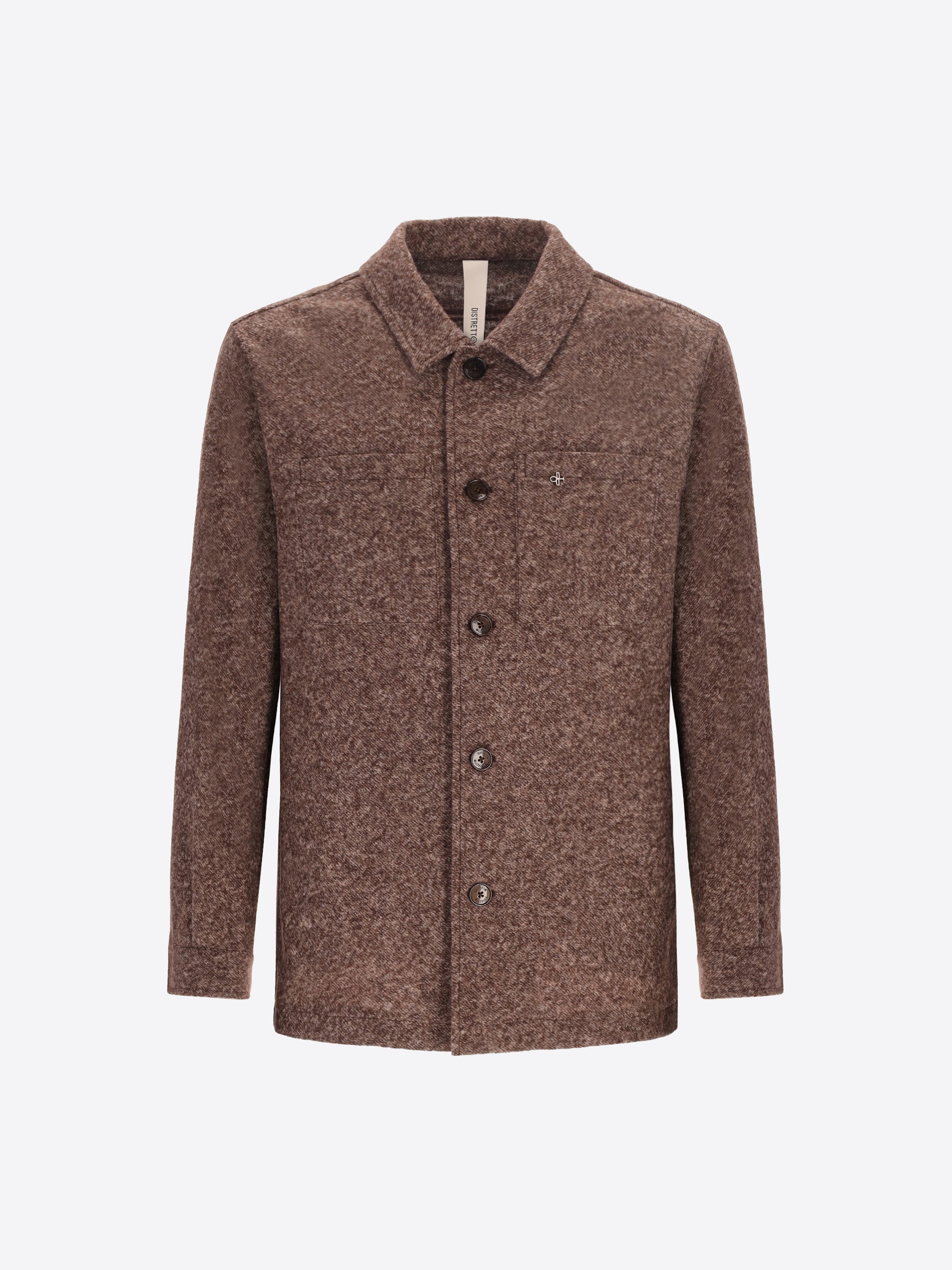 Distretto12 Isaia Brown Wool-Blend Shirt Jacket - Product Still Life