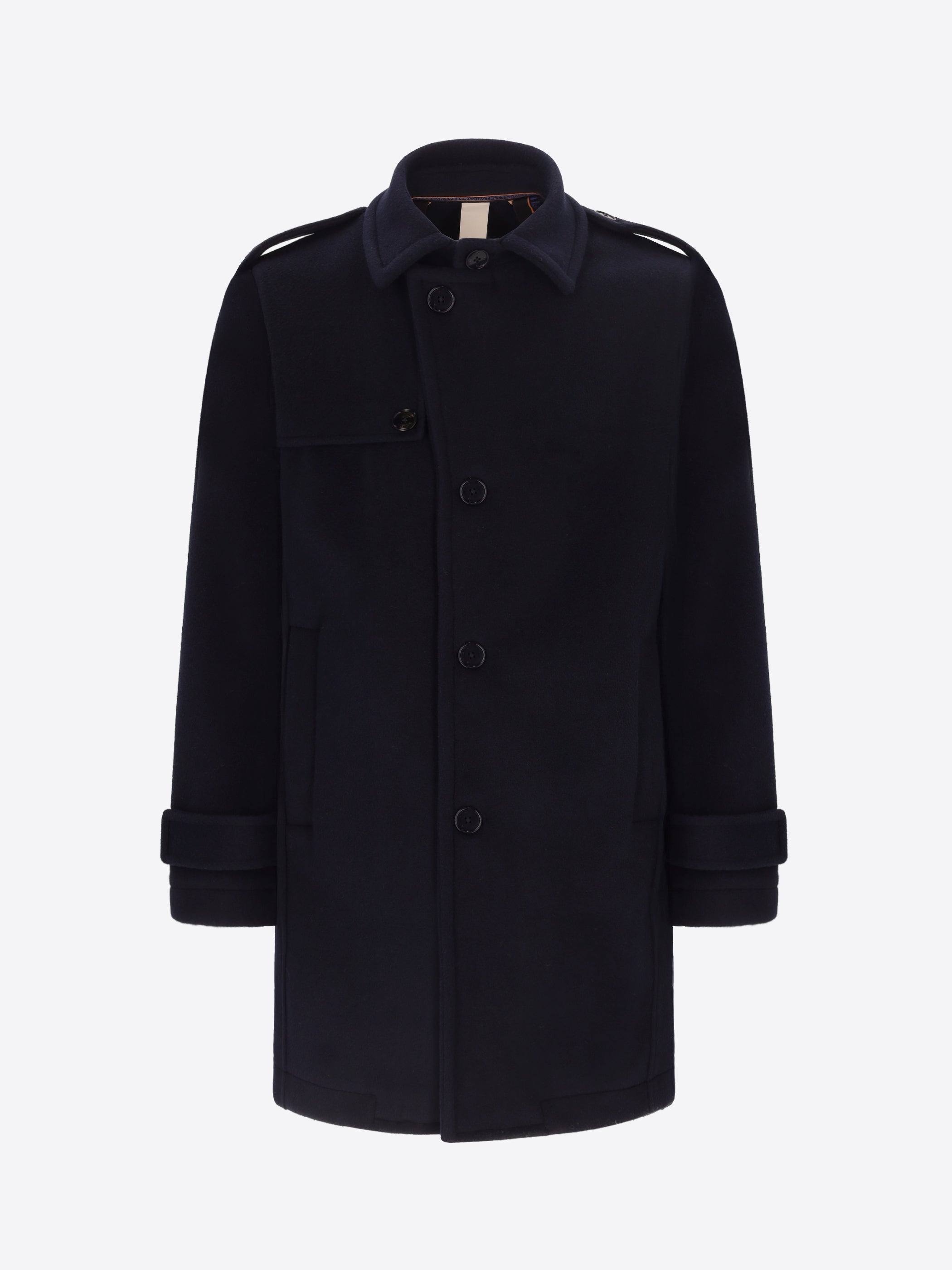 Distretto12 Coat Manchester Blue Wool-Blend Trench - Product Still Life